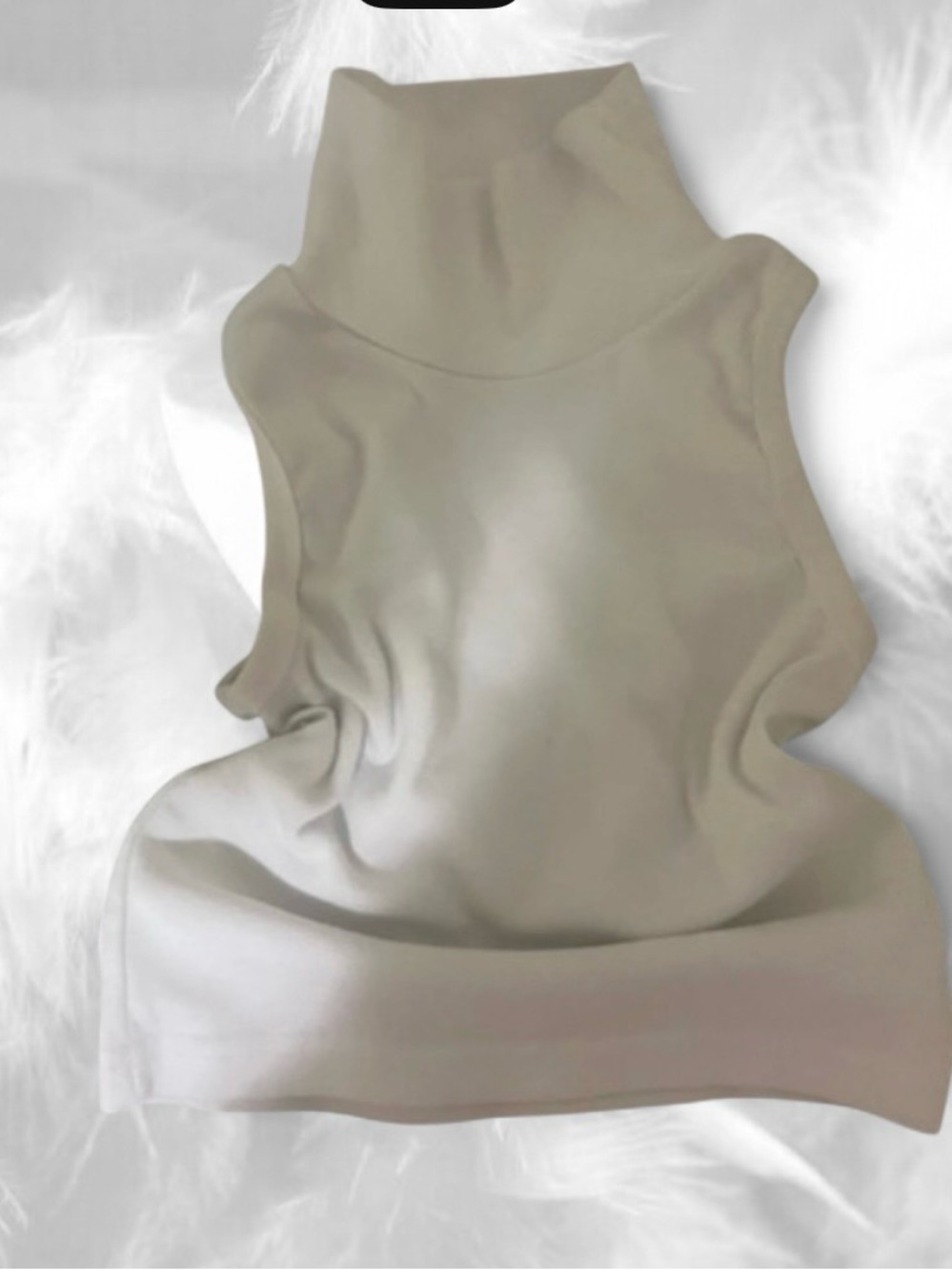 Soft Neutral Mock Neck Sleeveless Top | Coquette Basics | Y2K Minimalist